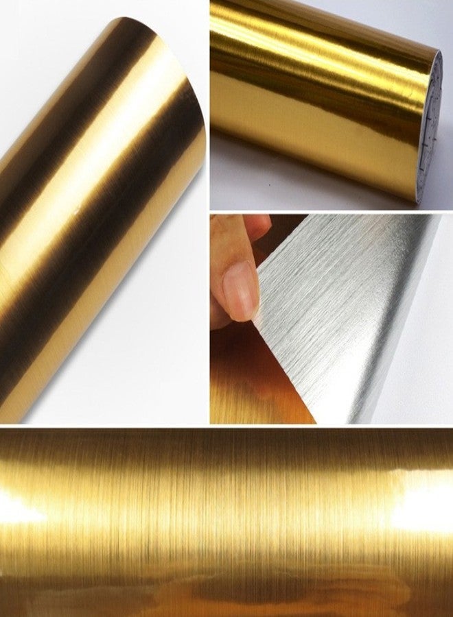 Teemall Metal Look Film Vinyl Self Adhesive Gold Texture Waterproof Anti Greasy Counter Top Peel Stick Metallic Gloss Shelf Liner for Kitchen Cabinet 15.6inch by 79inch - Image 4
